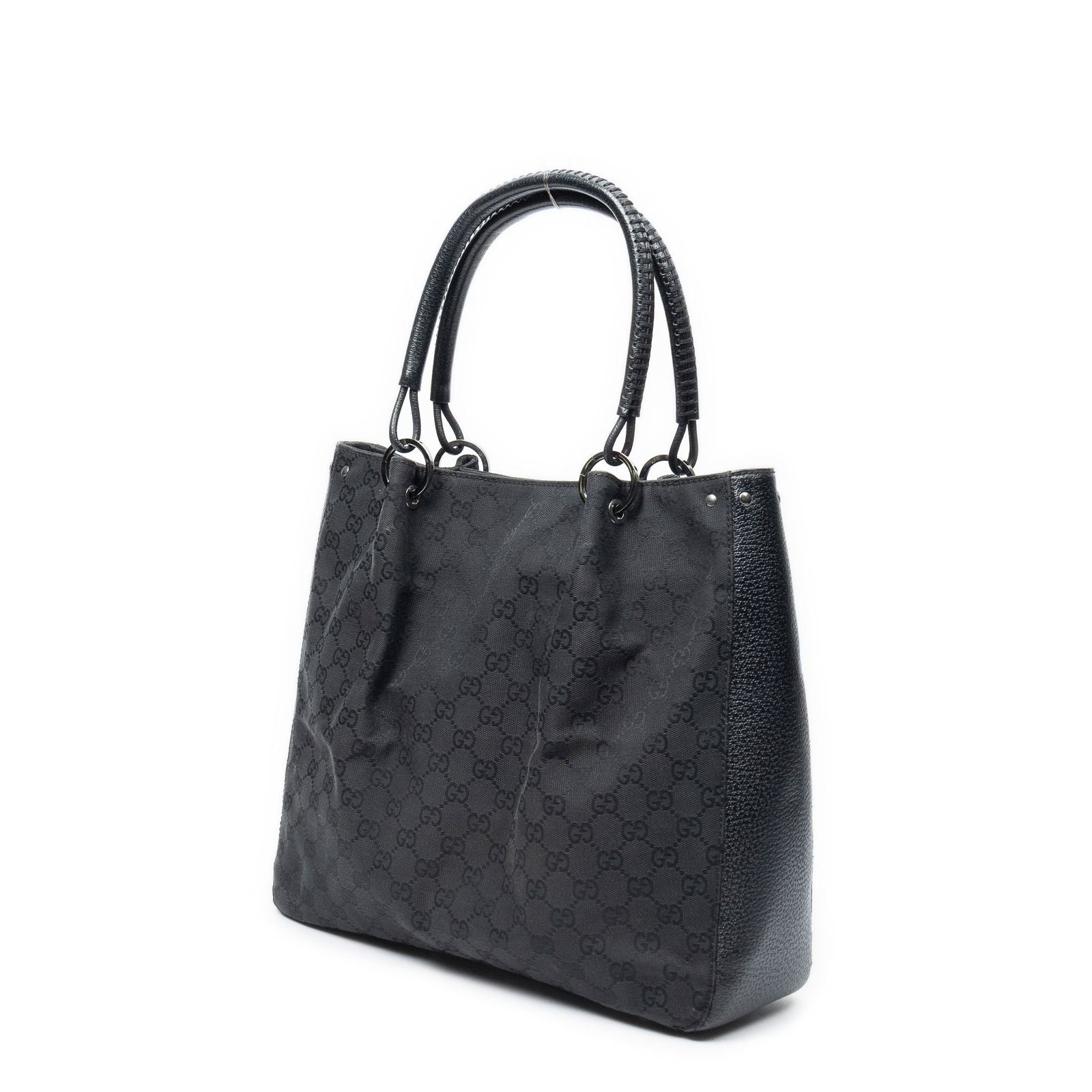 Gucci Shoppingtote Black GG Canvas Shoulder — view 2