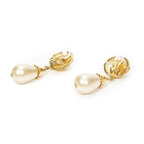 Chanel CC Faux Pearl Dangle Clip on Earrings — view 2