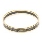 Hermes Enamel Bangle Black Gold Plated Bracelet — view 3