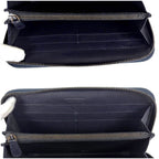 Bottega Veneta Wallet Round Zippy Black Intrecciato Leather Patent — view 8
