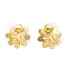 Chanel CC Logo Clip Type Earrings Gold Plated — view 3