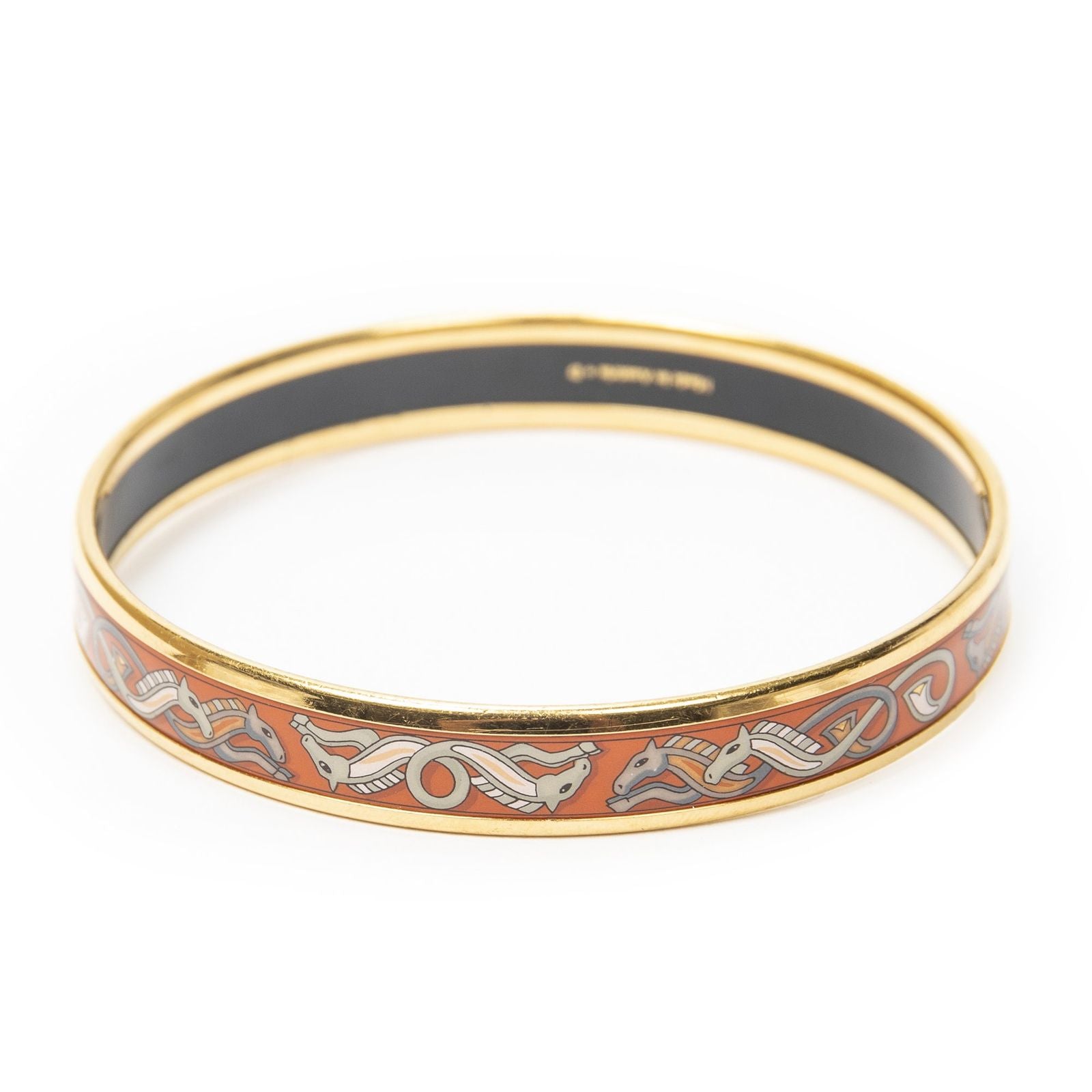 Hermes Enamel Bangle Orange Plating Bracelet — view 3