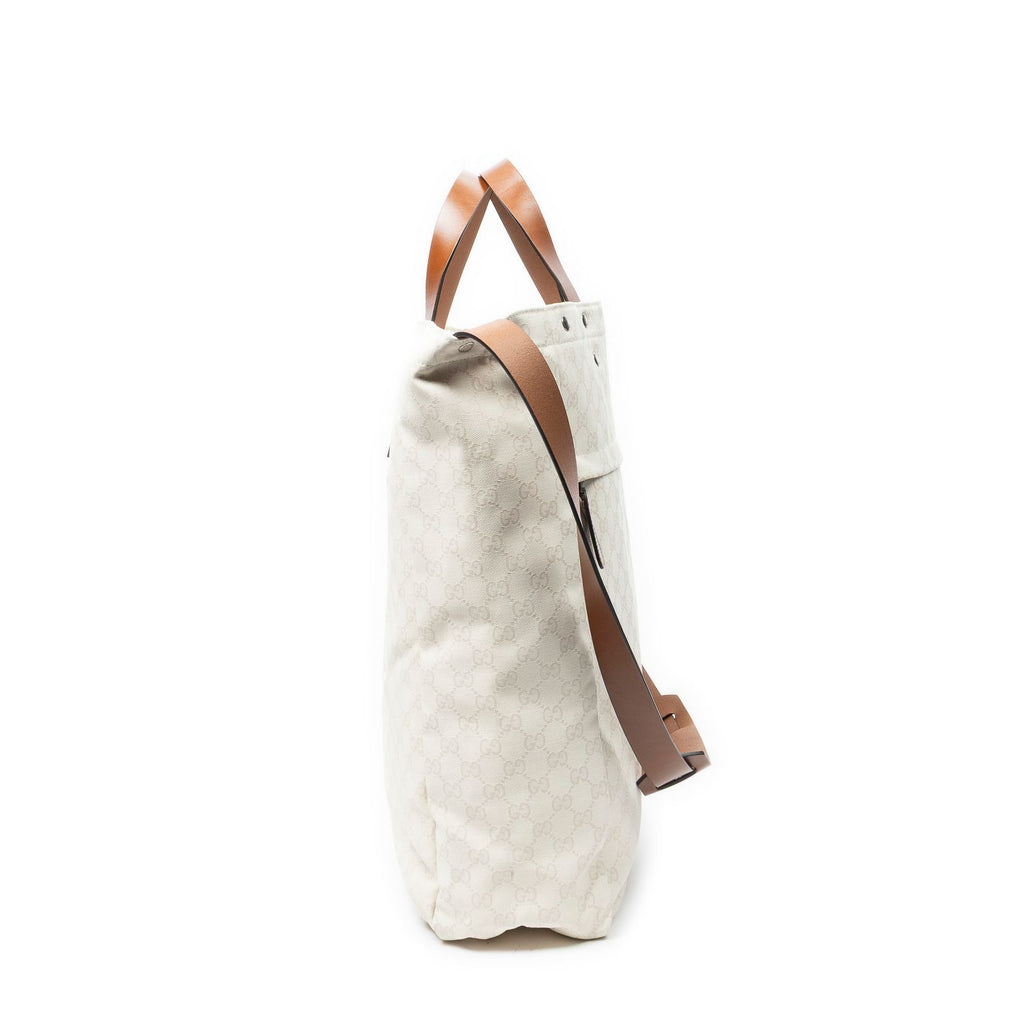 Gucci GG Soft Document Tote Ivory Brown Canvas — view 3