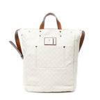 Gucci GG Soft Document Tote Ivory Brown Canvas