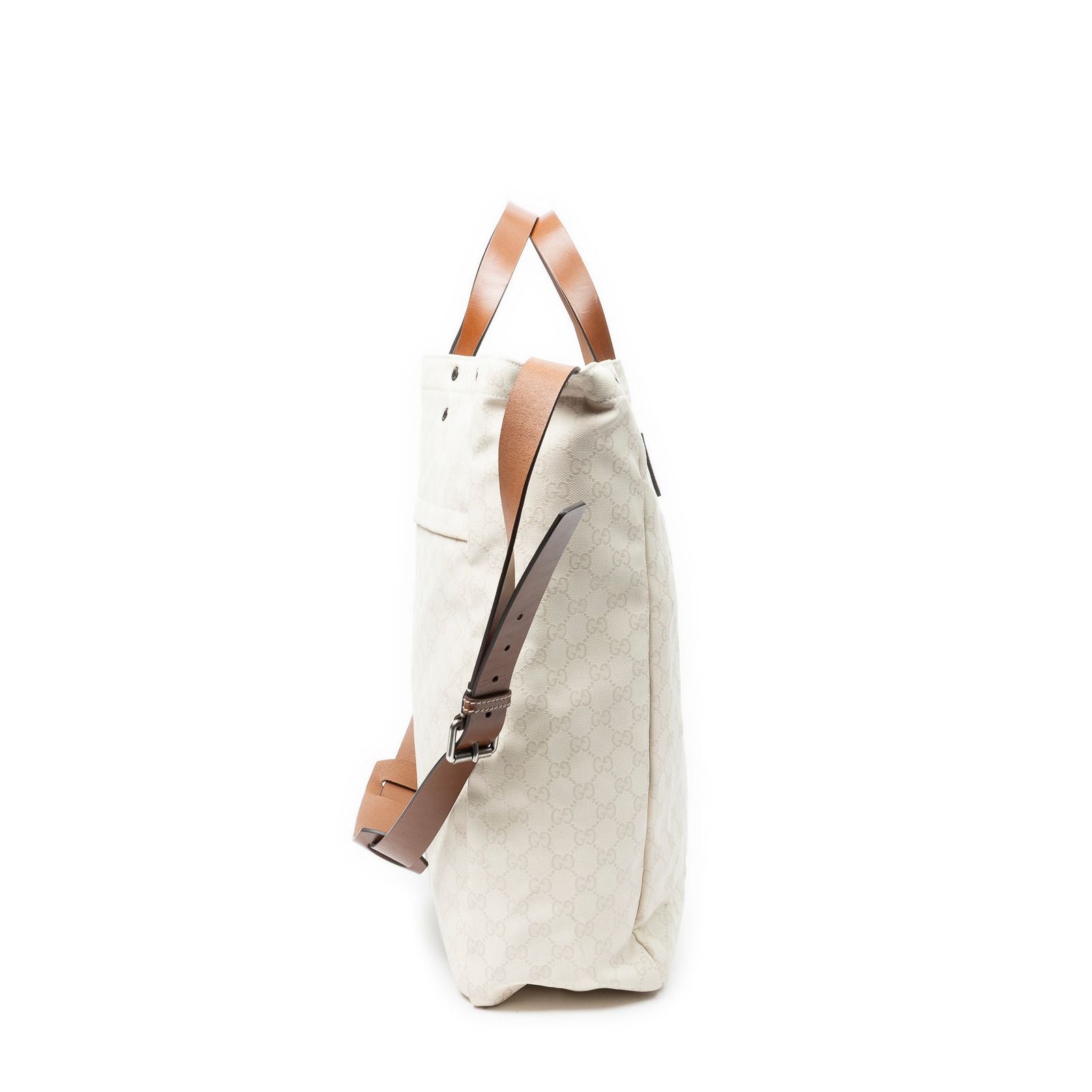 Gucci GG Soft Document Tote Ivory Brown Canvas — view 4