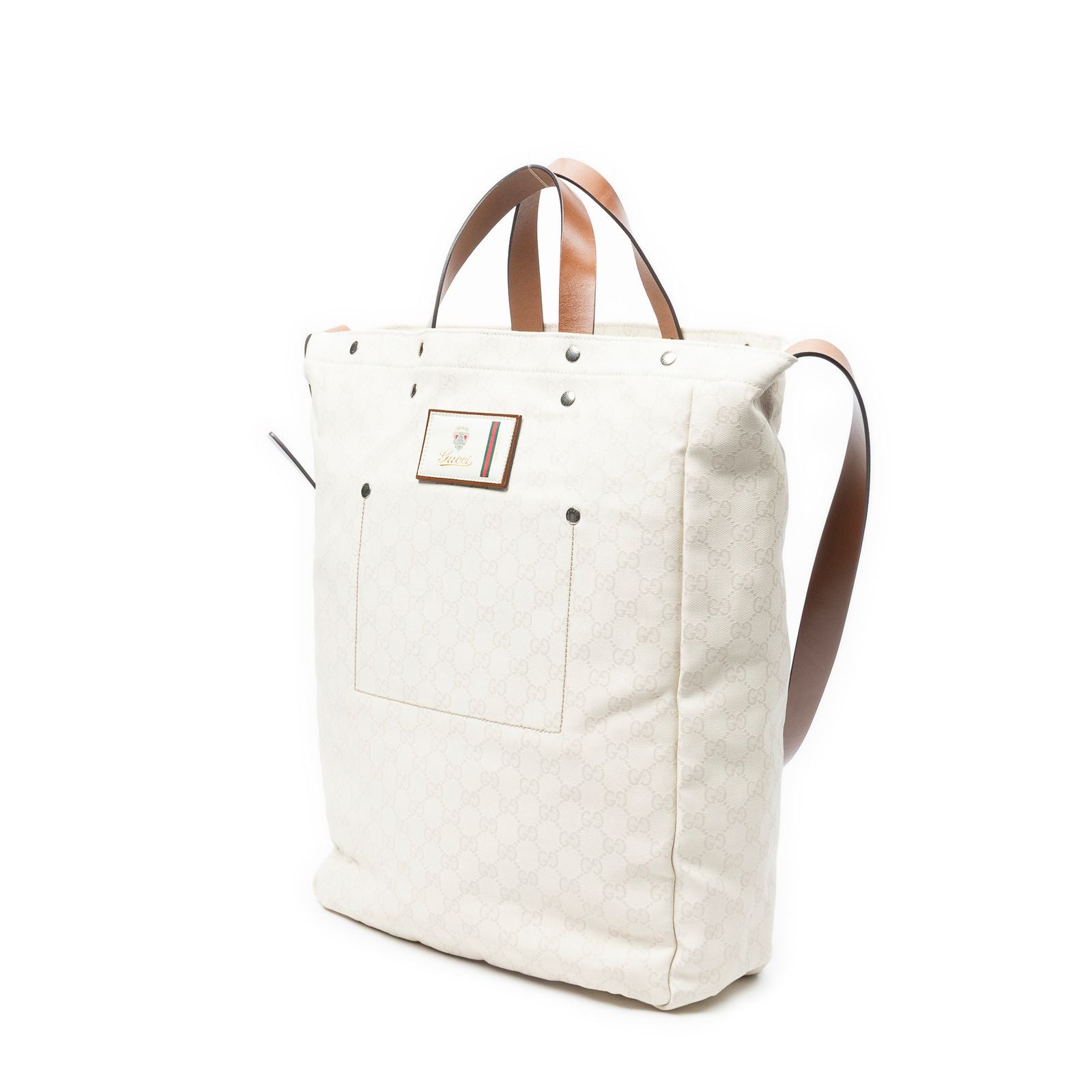 Gucci GG Soft Document Tote Ivory Brown Canvas — view 2