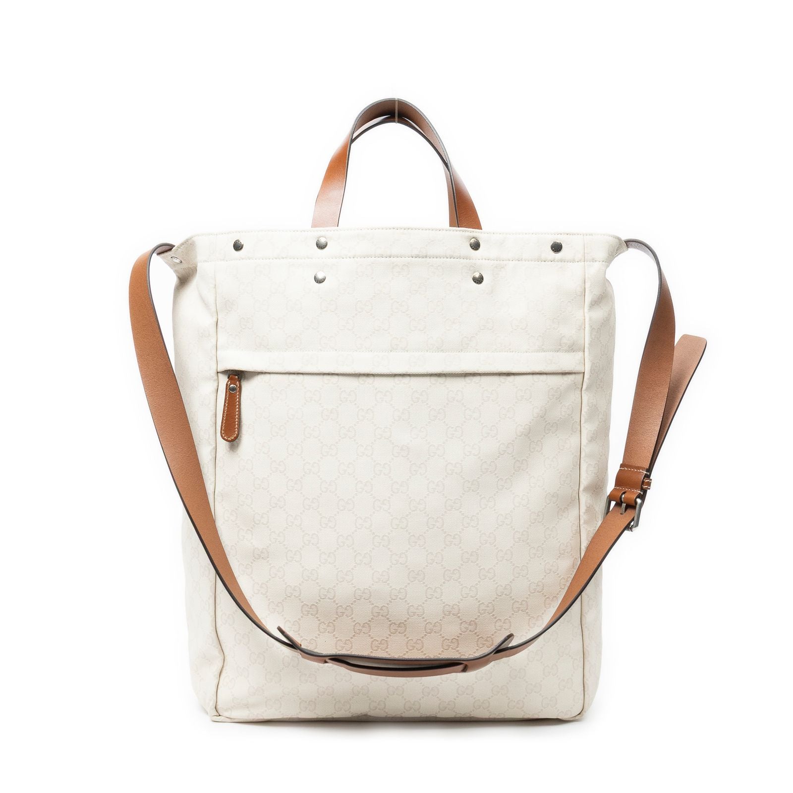 Gucci GG Soft Document Tote Ivory Brown Canvas — view 5