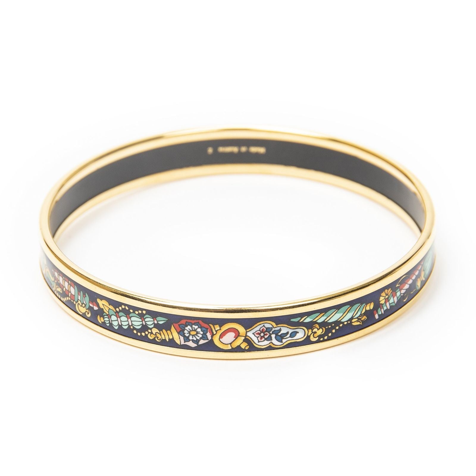 Hermes Enamel Bangle Navy Plating Bracelet — view 3