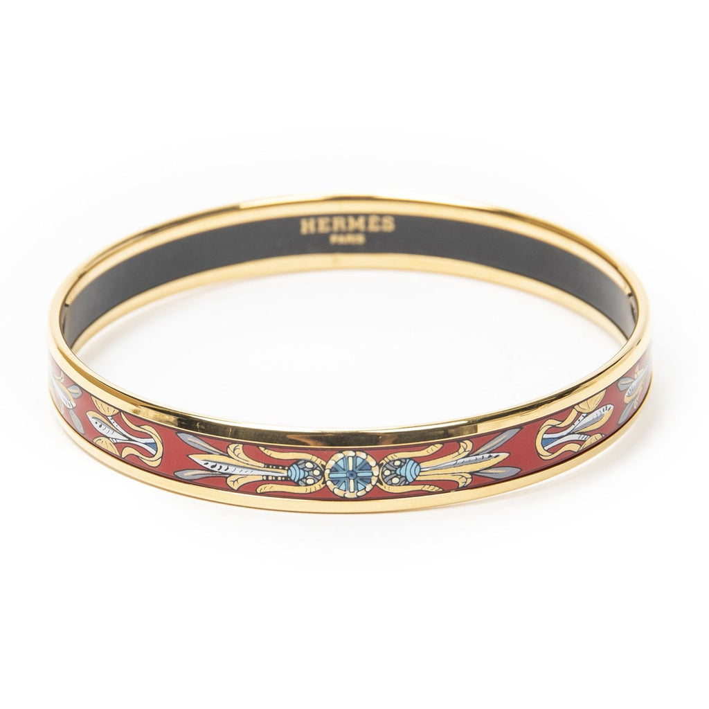 Hermes Enamel Bangle Red Plating Bracelet — view 2