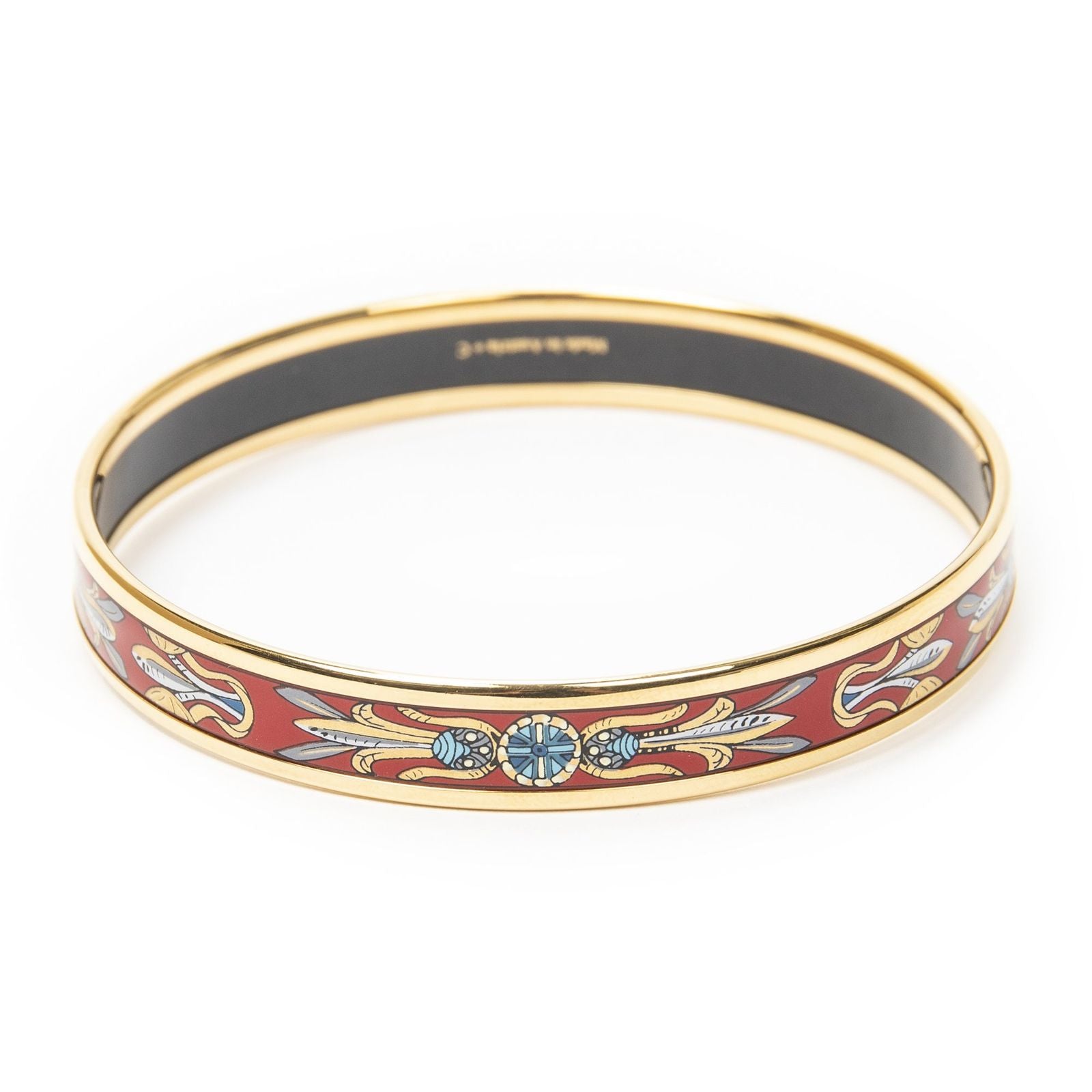 Hermes Enamel Bangle Red Plating Bracelet — view 3