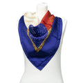 Hermes Scarf Blue Red Beige 100% Twillsilk