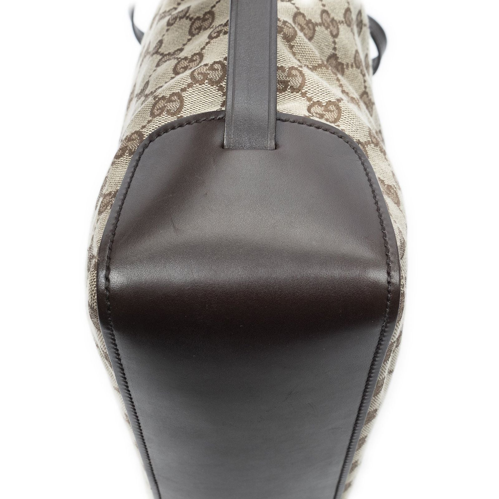 Gucci Vertical Buckle Tote Beige Brown GG Canvas — view 7