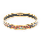 Hermes Enamel Bangle Gray Plating Bracelet — view 2
