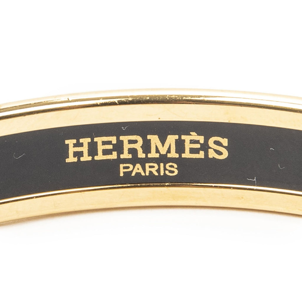 Hermes Enamel Bangle Gray Plating Bracelet — view 4