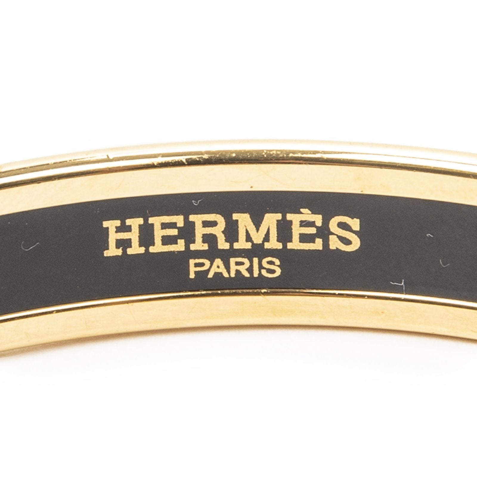 Hermes Enamel Bangle Gray Plating Bracelet — view 4