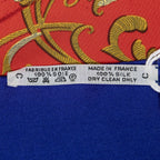 Hermes Scarf Blue Red Beige 100% Twillsilk — view 5