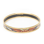 Hermes Enamel Bangle Gray Plating Bracelet — view 3