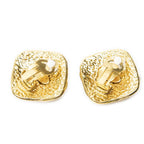 Chanel CC Diamond Clip on Earrings Gold Plated — view 2