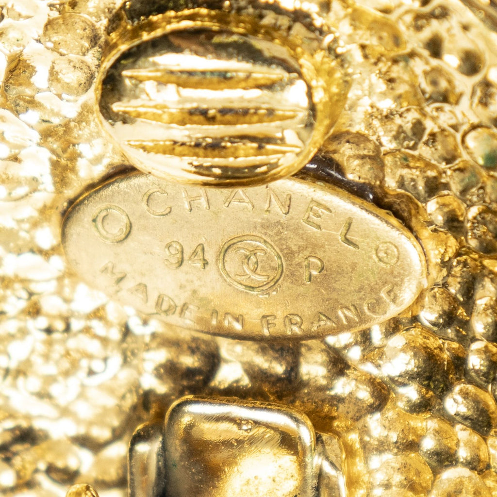 Chanel CC Diamond Clip on Earrings Gold Plated — view 3