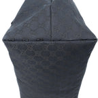 Gucci Side Drawstring Shopping Tote Black GG Canvas — view 8