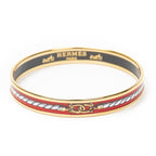 Hermes Enamel Bangle Red Plating Bracelet — view 2