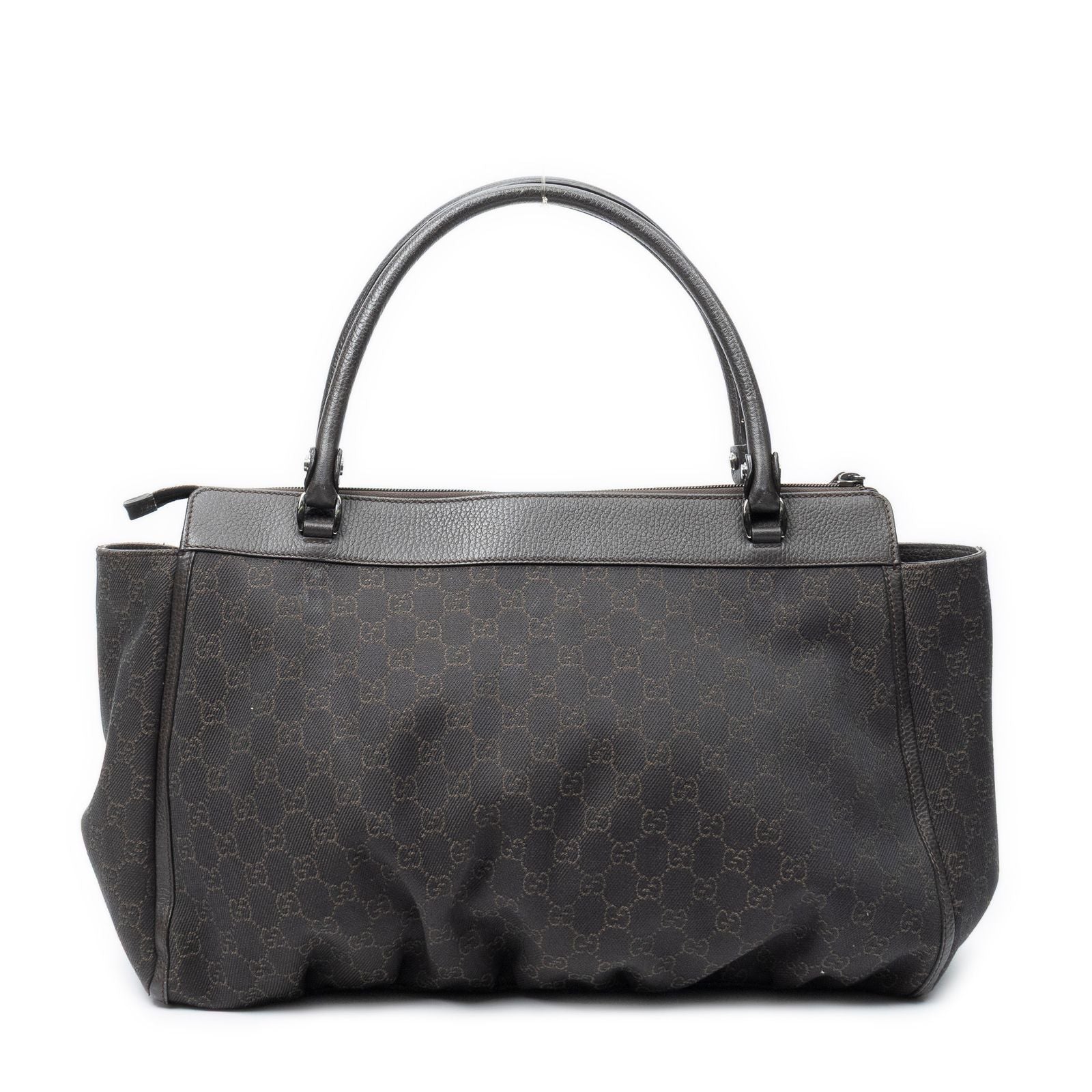 Gucci Large Abbey D Ring Tote Dark Brown GG Denim Canvas — view 5