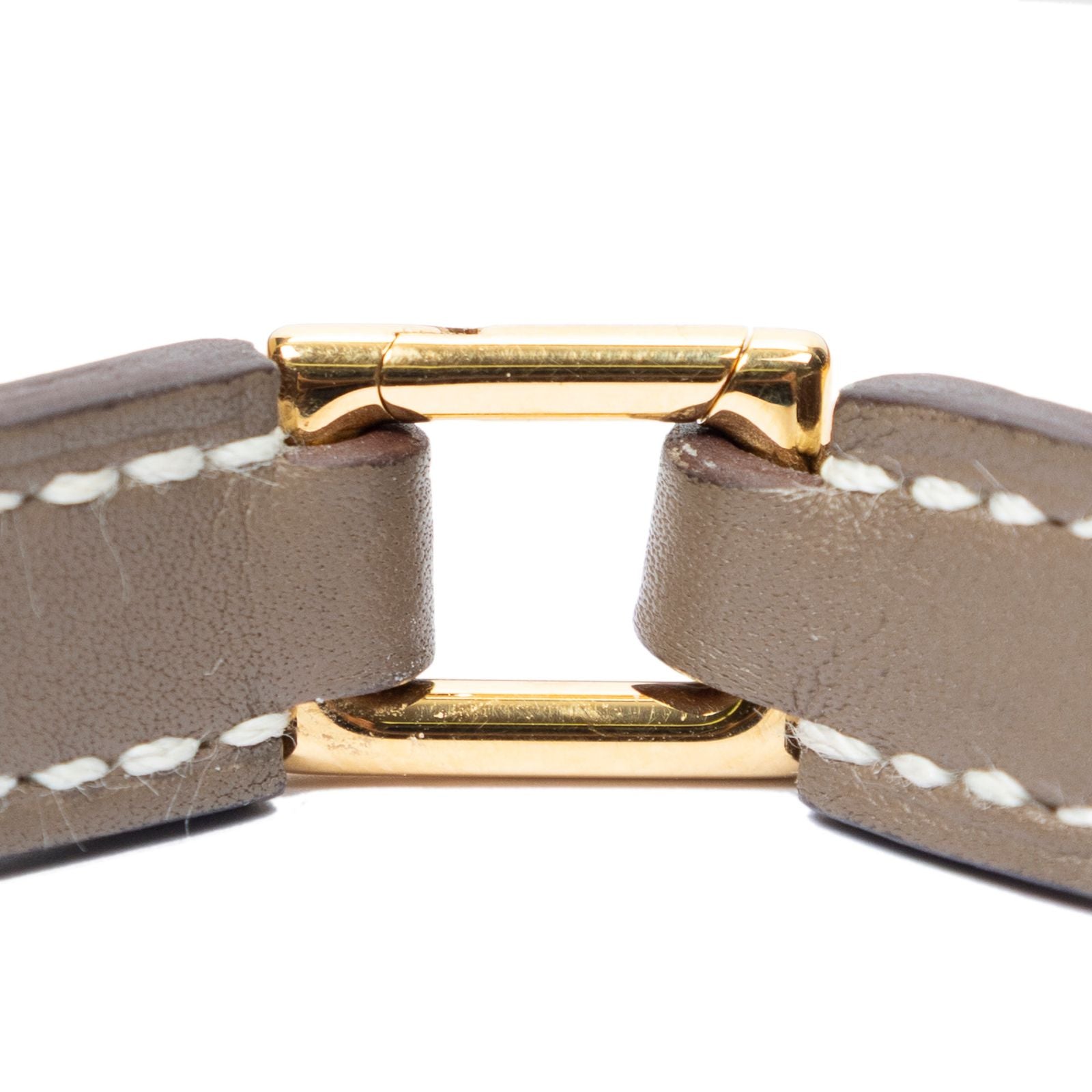 Hermes Rivale Double Bracelet Lightbrown Leather — view 3