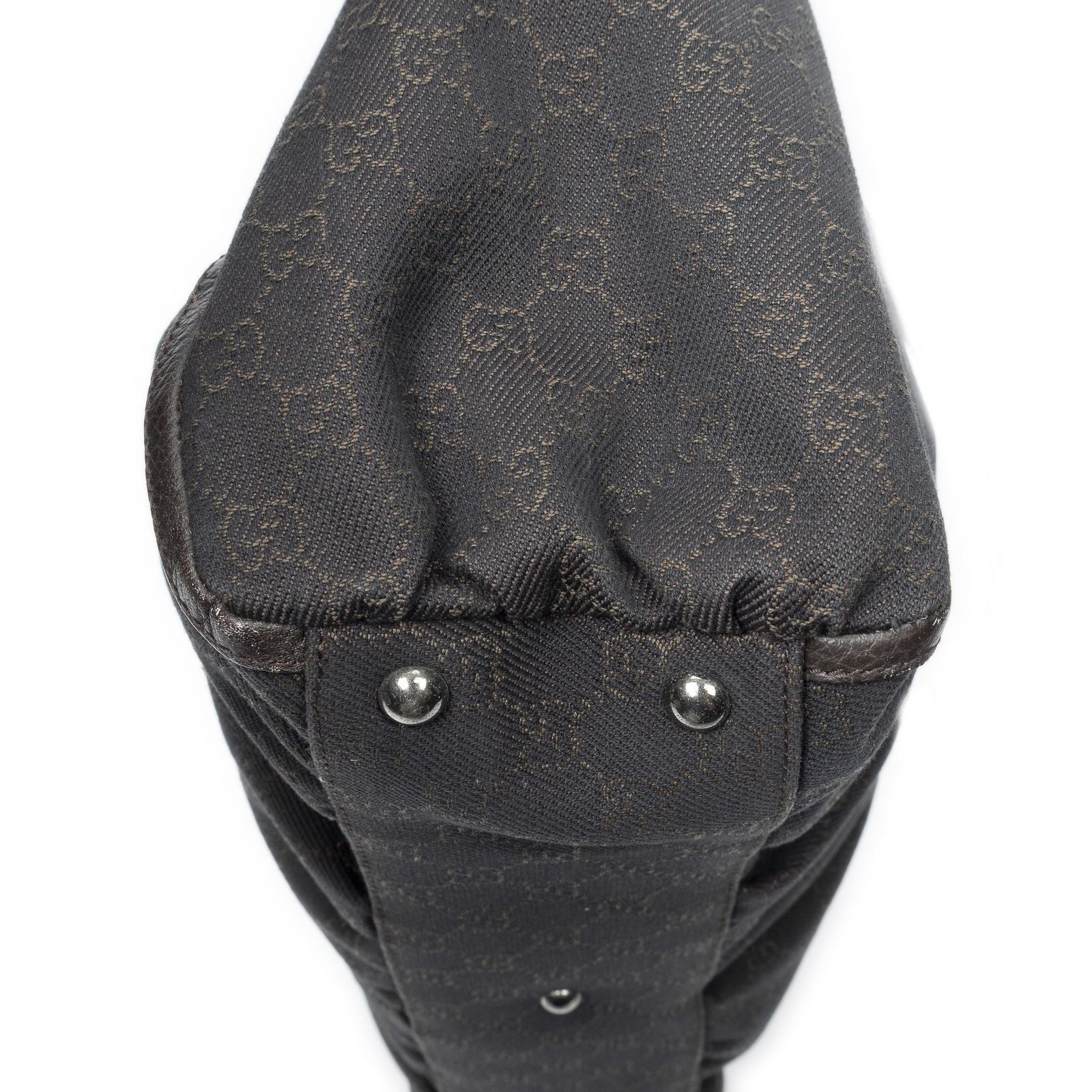 Gucci Large Abbey D Ring Tote Dark Brown GG Denim Canvas — view 8