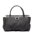Gucci Large Abbey D Ring Tote Dark Brown GG Denim Canvas