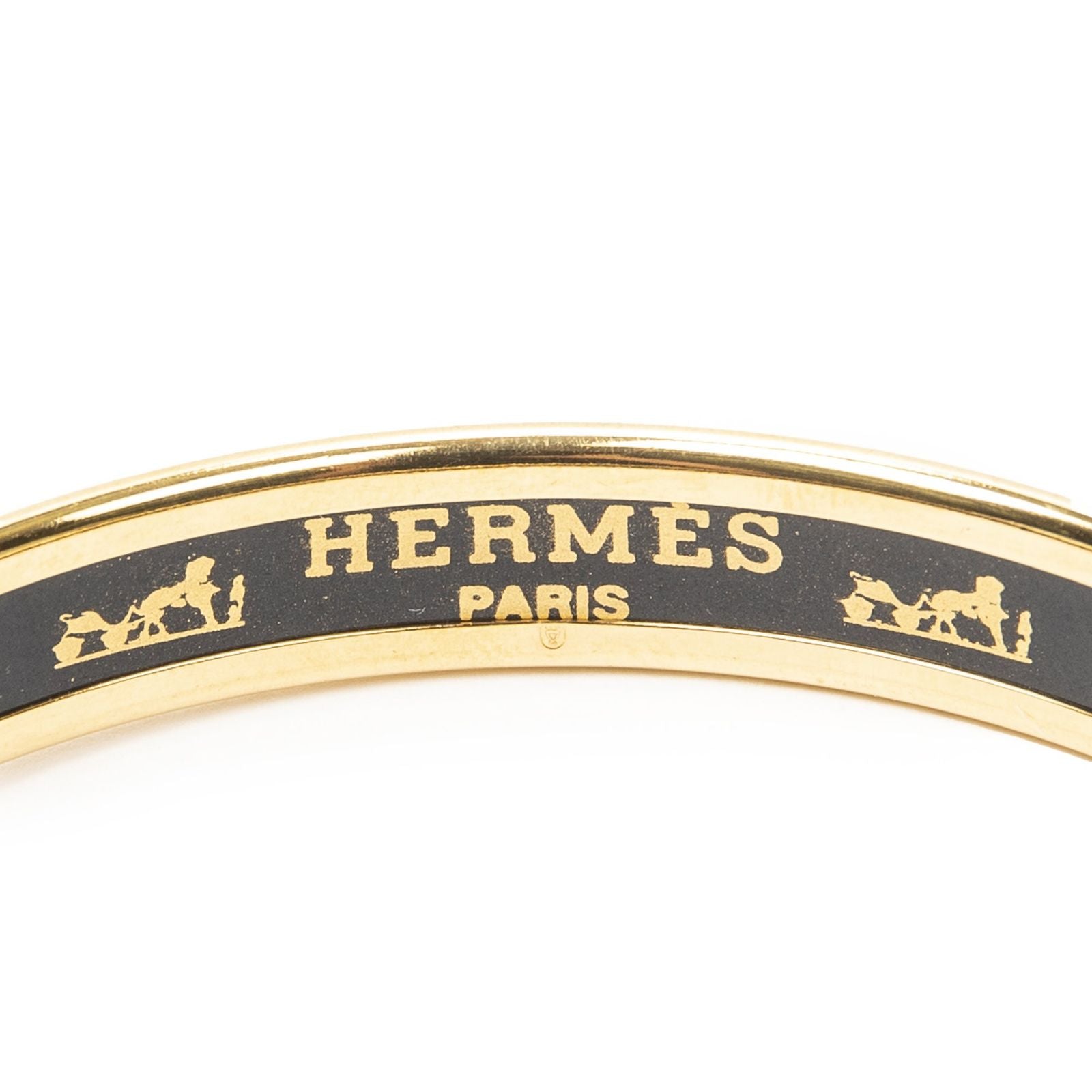 Hermes Enamel Bangle Blue Plating Bracelet — view 4