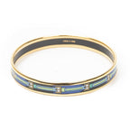 Hermes Enamel Bangle Blue Plating Bracelet — view 3