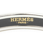 Hermes Enamel Bangle Orange Silver Plating Bracelet — view 4