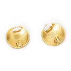 Chanel CC Logo Round Clip Type Earrings Gold Plated — view 3