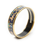Hermes Enamel Bangle Navy Plating Bracelet