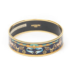 Hermes Enamel Bangle Navy Plating Bracelet — view 2