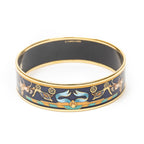 Hermes Enamel Bangle Navy Plating Bracelet — view 3