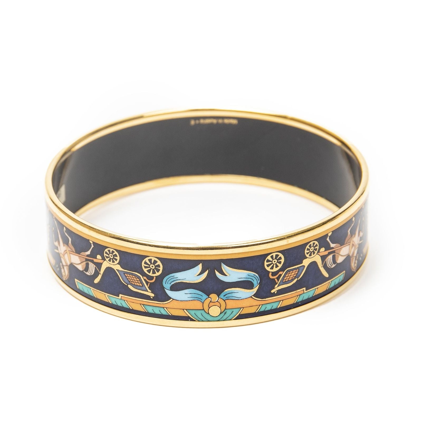 Hermes Enamel Bangle Navy Plating Bracelet — view 3