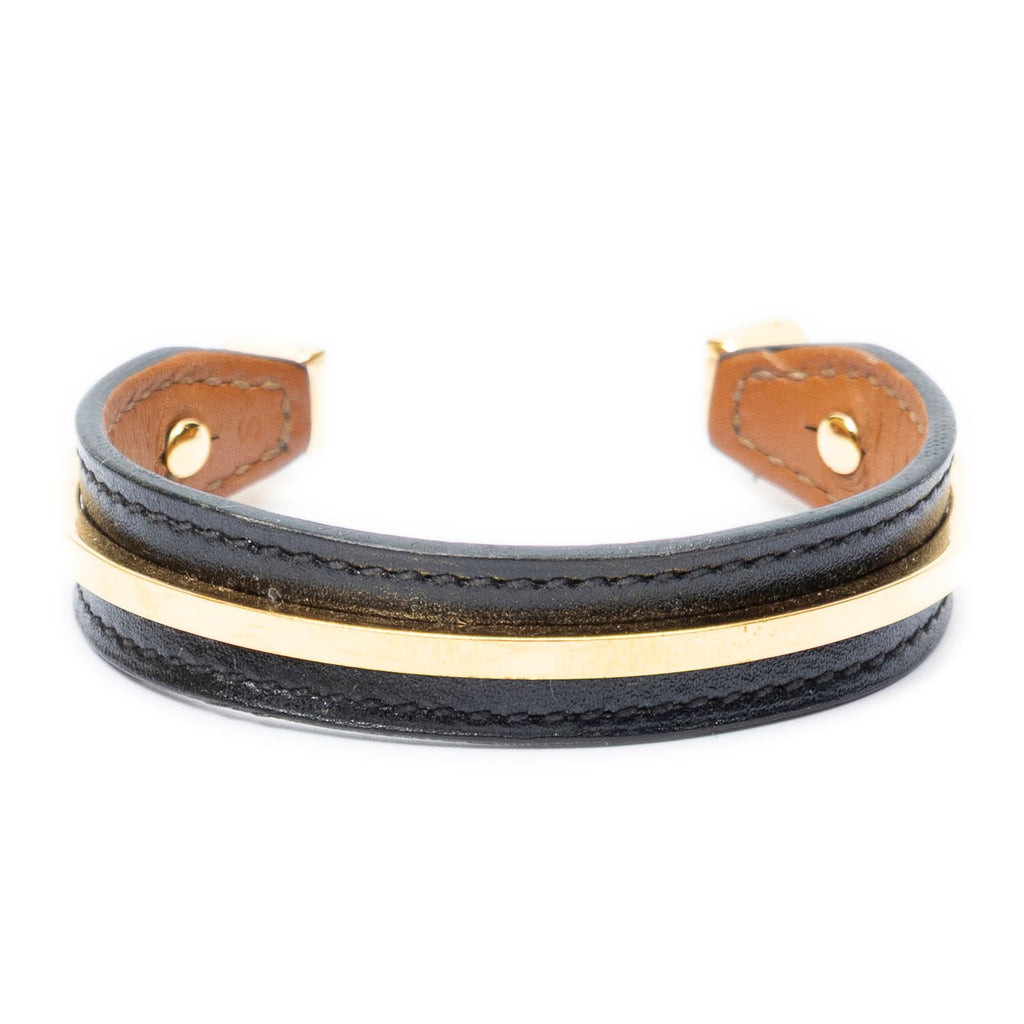 Hermes Binome Calf Bracelet Black Leather — view 2