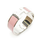 Hermes Clic Clac Bracelet Lightpink White Silver Plating