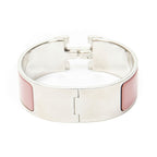 Hermes Clic Clac Bracelet Lightpink White Silver Plating — view 3