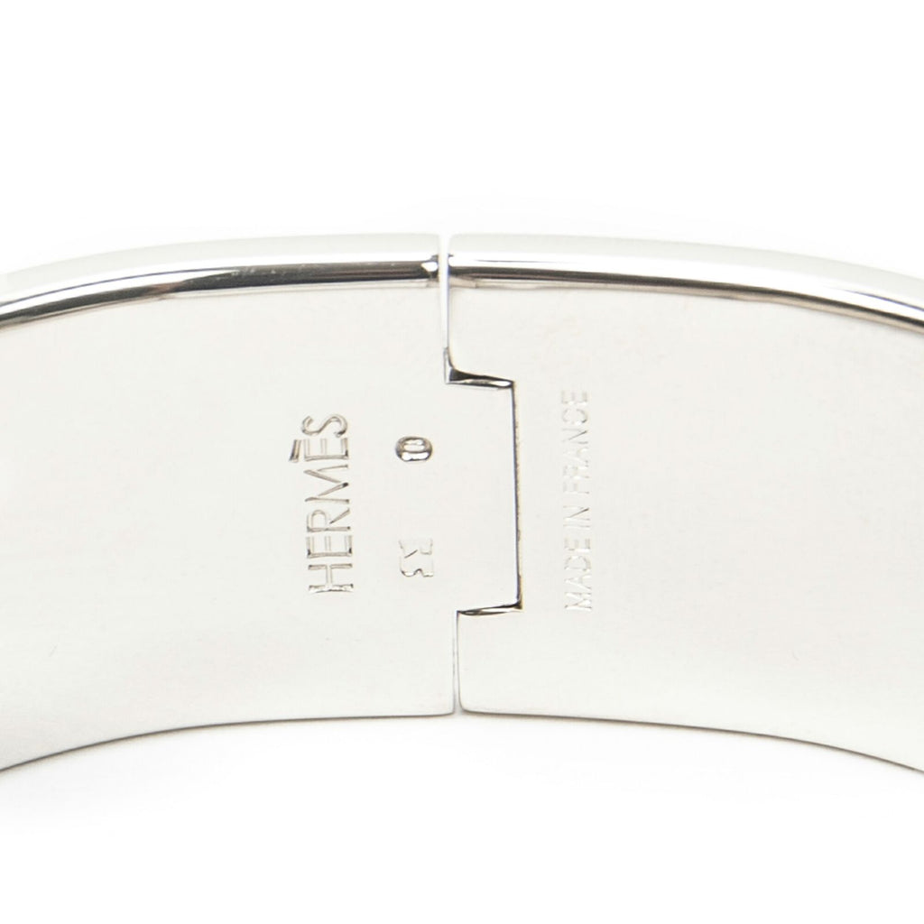 Hermes Clic Clac Bracelet Lightpink White Silver Plating — view 4