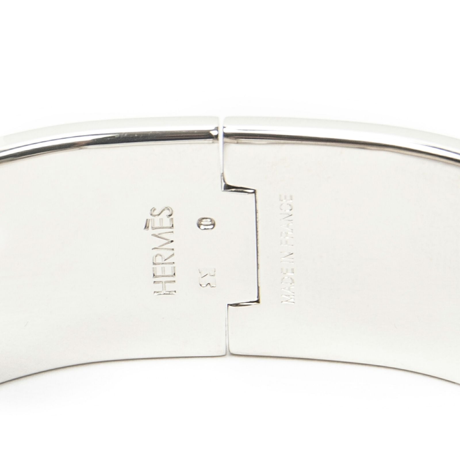 Hermes Clic Clac Bracelet Lightpink White Silver Plating — view 4