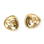 Chanel CC Rectangular Clip on Earrings Gold Plated