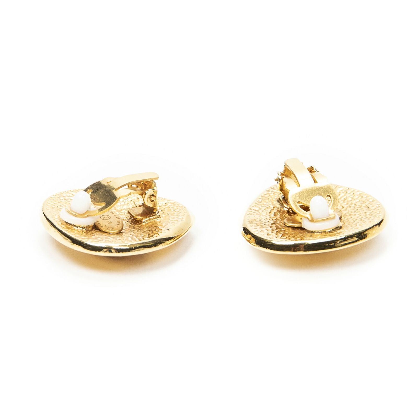 Chanel CC Rectangular Clip on Earrings Gold Plated — view 2