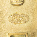 Chanel CC Logo Round Earrings Black Gold Plating — view 3