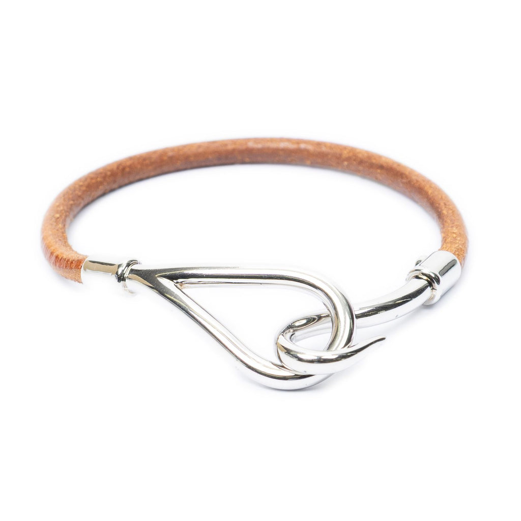 Hermes Jumbo Bracelet Brown Calfskin Leather