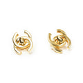 Chanel CC Turnlock Clip on Earrings Gold Plated
