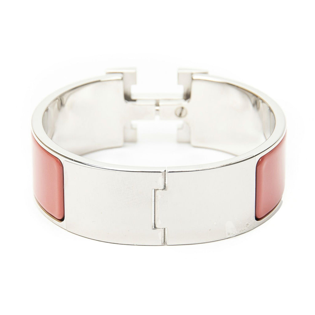 Hermes Clic Clac Bracelet Pink Silver Plating — view 3