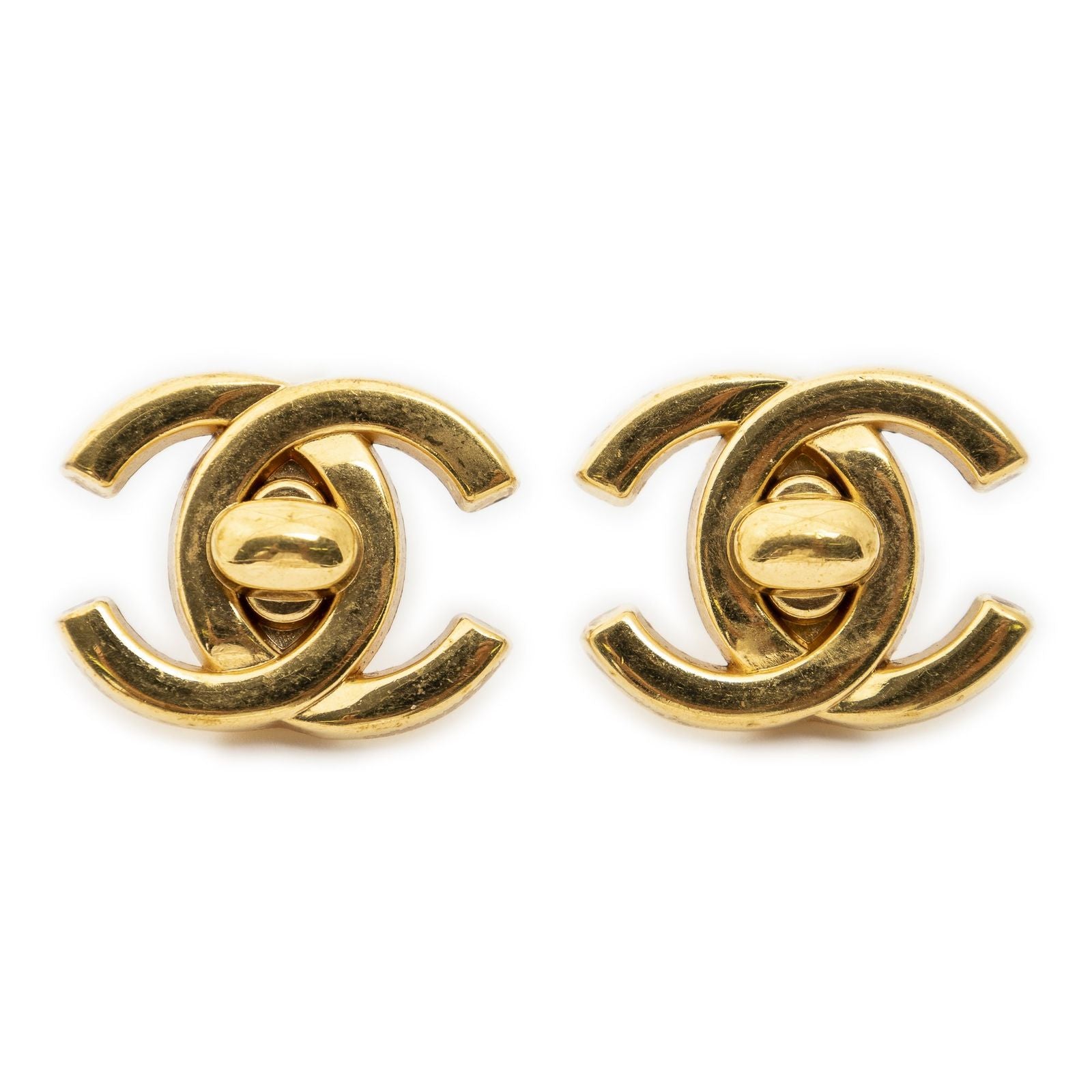 Chanel CC Turnlock Motif Clip on Earrings