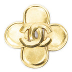 Chanel CC Clover Brooch Gold Plated